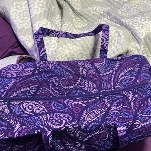 Vera Bradley xl duffle bag purple paisley like new